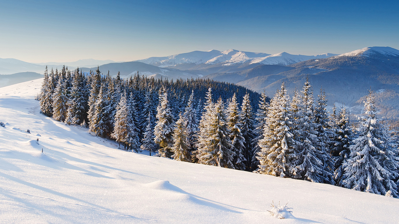 Зимовий гірський краєвид  Карпати: ТОП-10 шпалер для робочого столу 1366x768 5